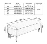 Paris Velvet Ottoman Storage Bench with Plain Lid