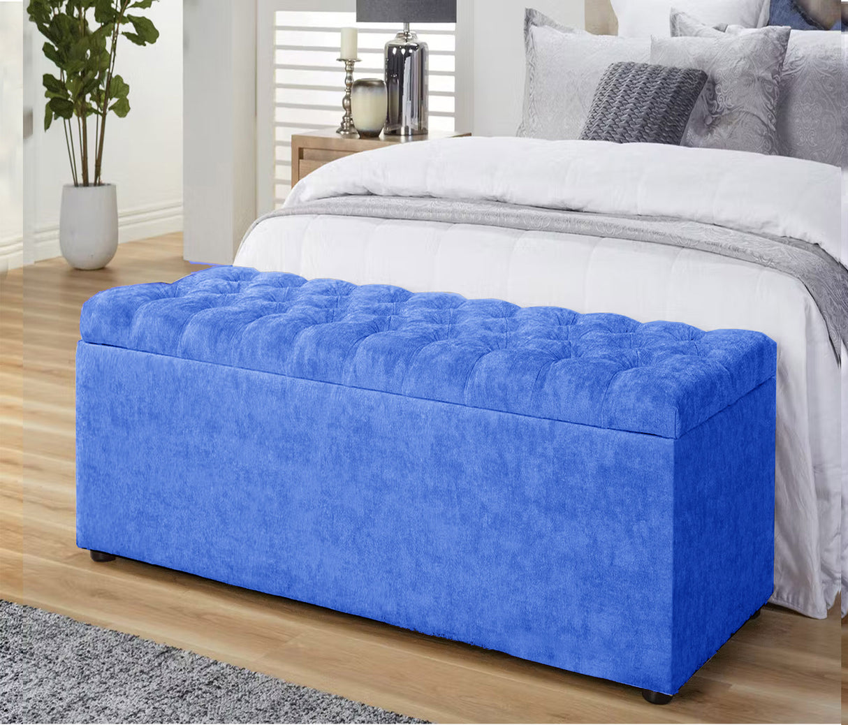 Arthur Naples Velvet Ottoman Storage Box