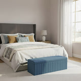 Safar Full Striped Upholstered Ottoman Box