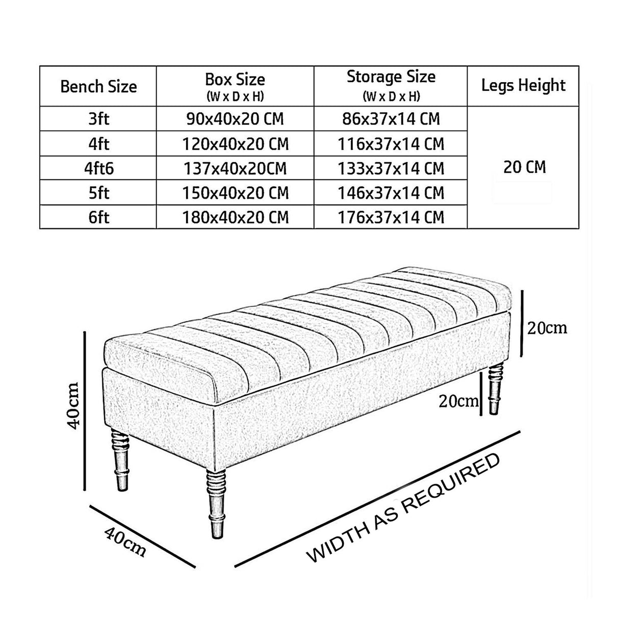 Safar Striped Naples Storage Bench with Legs
