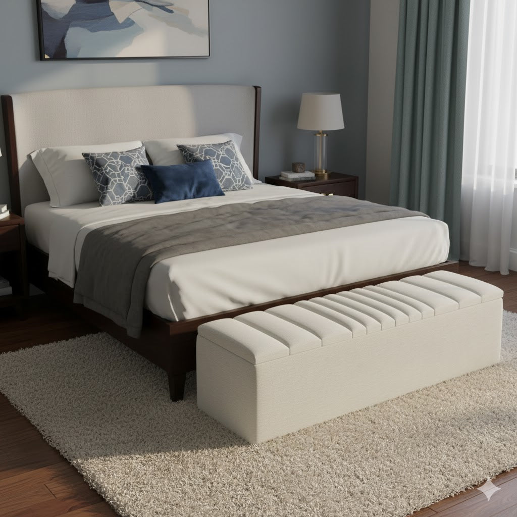 Windsor Naples Striped Ottoman Storage Box