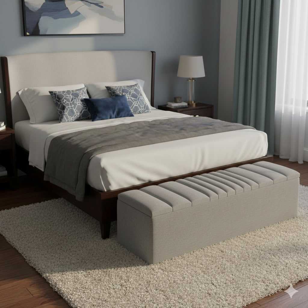 Windsor Naples Striped Ottoman Storage Box